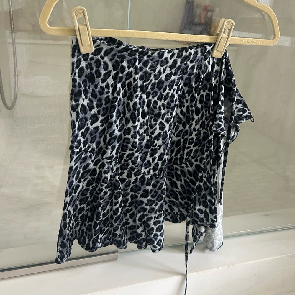 Blue Cheetah Wraparound UO skirt size S
